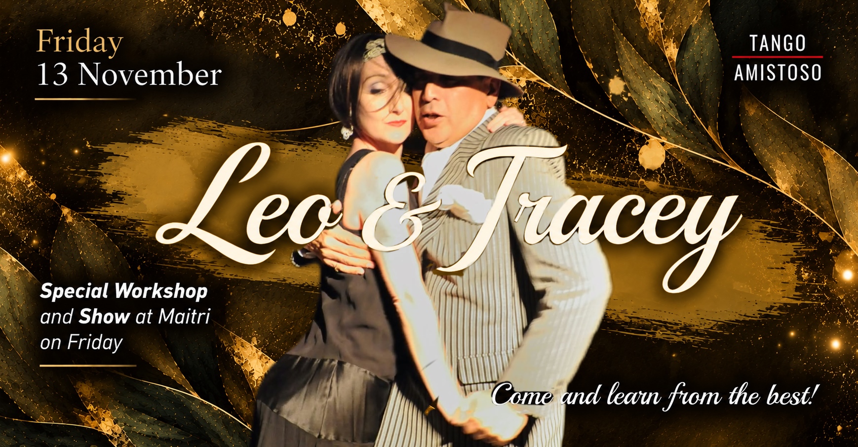 Leo and Tracey Acosta at Milonga Maitrī