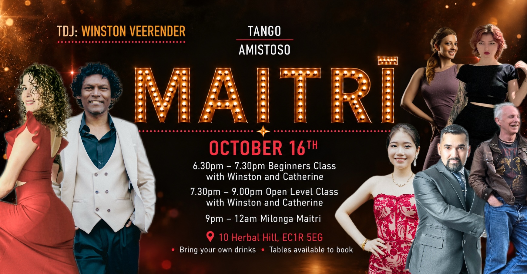 A warm Milonga Maitri with Catherine Vuilleumier teaching alongside Winston Veerender.