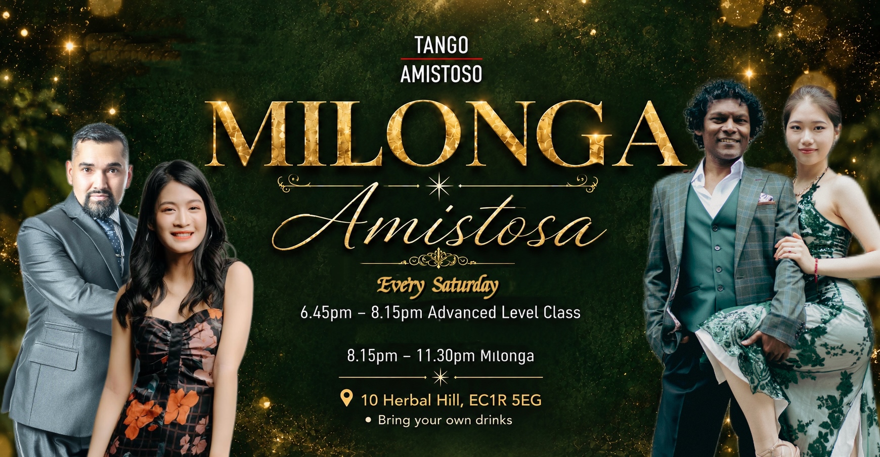 Boxing Day Advanced with Winston Veerender and Teresa Wang, followed by Milonga Amistosa with TDJ Teresa Wang.