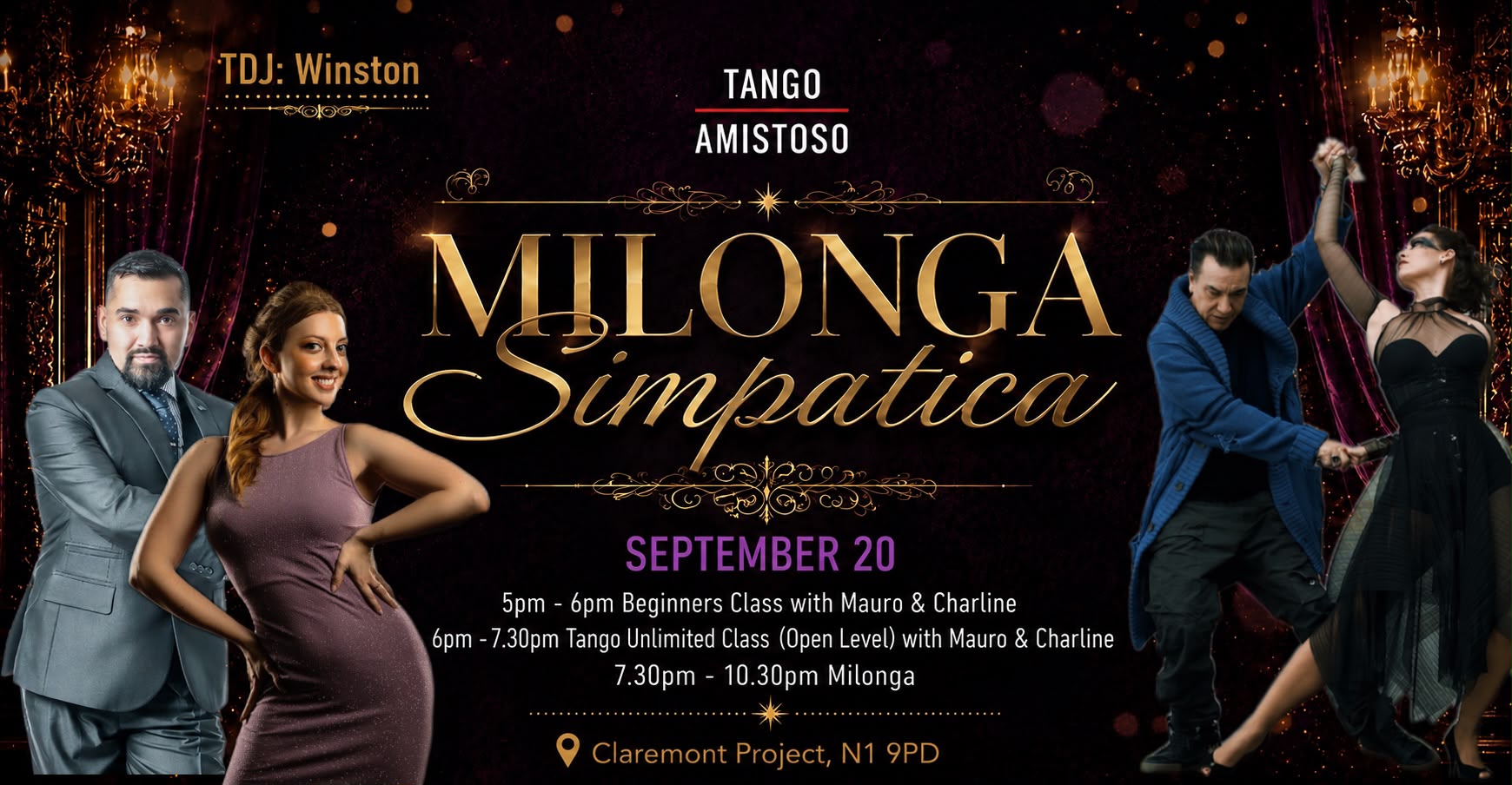 Milonga Simpatica Sunday Argentine tango social in London