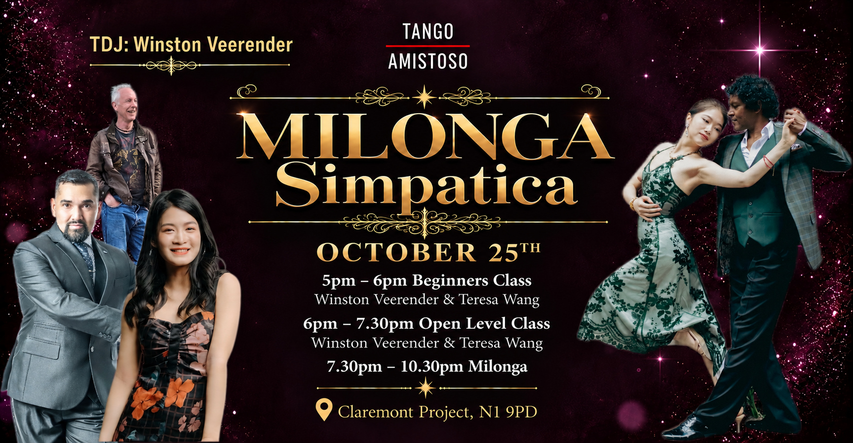 Milonga Simpatica Sunday Argentine tango social in London