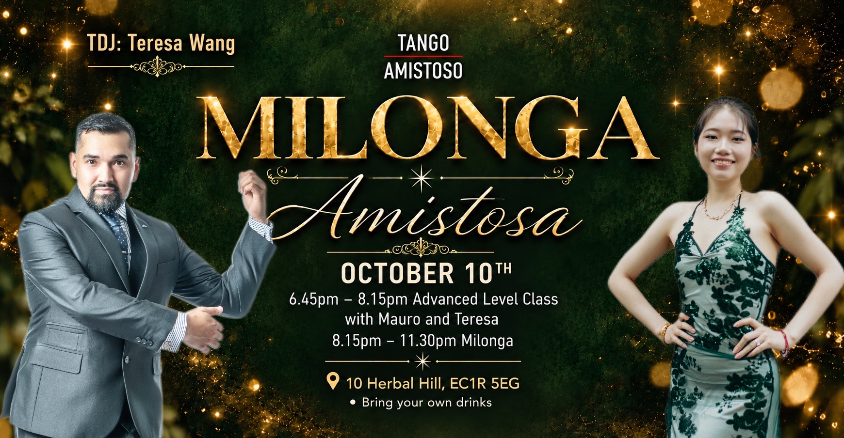 Milonga Amistosa poster for Saturday 10 October 2026